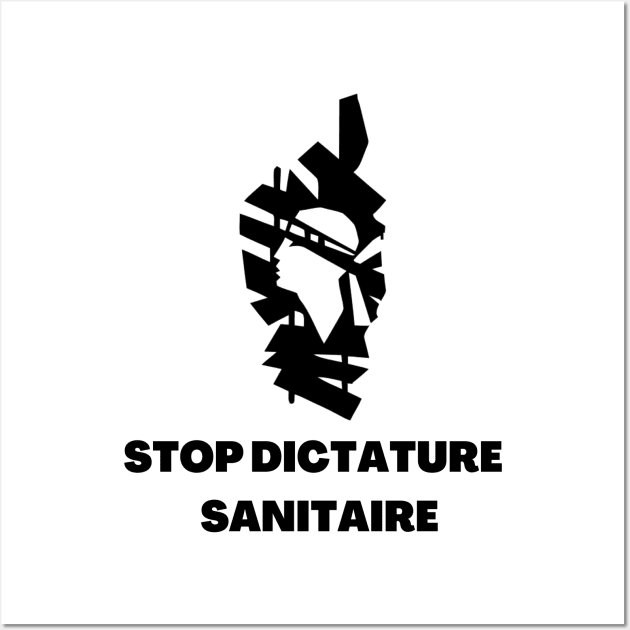 Stop dictature sanitaire drapeau Corse Wall Art by JulieVie Design